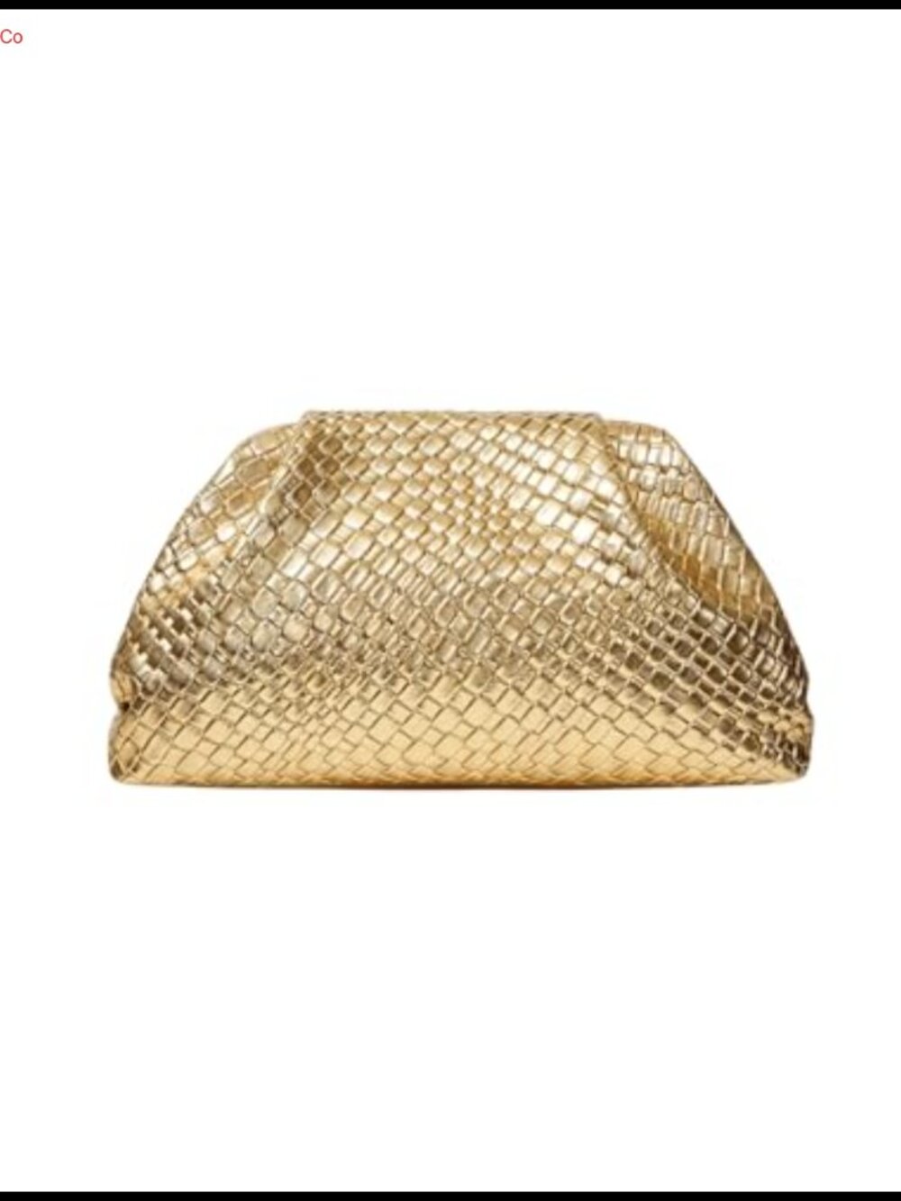 Woven Evening Bag Dumpling Clutch Purse No Strap Handbag Faux PU Leather